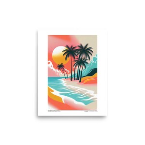 Collezione minimalista Summer Dreams (v4), poster di carta fotografica lucida premium senza cornice | Arte astratta e ottica - Reti neurali