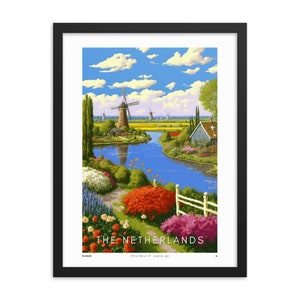 The Netherlands in spring (v1), framed poster, enhanced matte paper | Holland print