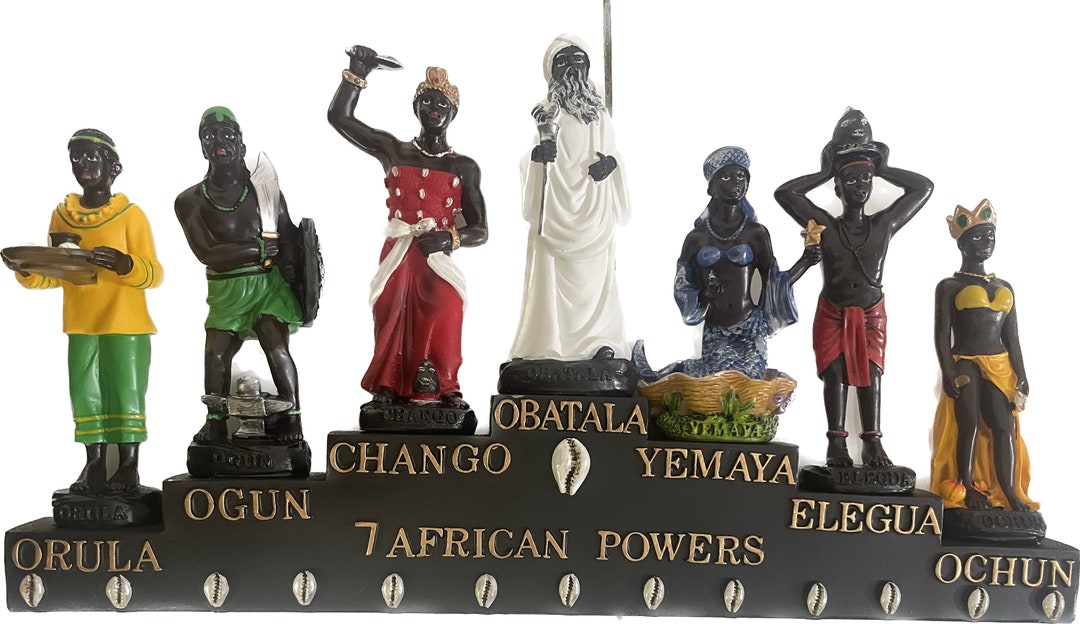 Estatua 7 Potencias Africanas 13"x7" Alto Santeria Religion Ifa - Etsy