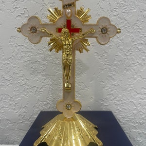 crucifijo metal 7"y 12" /metal cross dorado religion