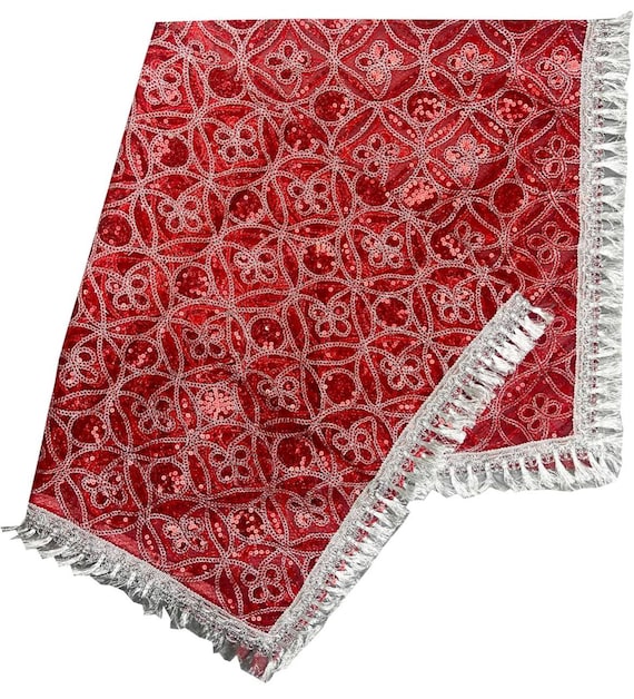 Paño de Shangó - Tela de altar para rituales religiosos Yoruba, Santeria Ifa Religion, manta de trono para Orisha Shangó pañuelo 47"x47"