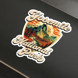 Retro Yosemite National Park Sticker - Vintage Style Badge, Retro Sticker, Yosemite Sticker, National Park Sticker, Half-dome