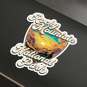Retro Rocky Mountain National Park Sticker - Vintage Style Badge, Retro Sticker, Rocky Mountain Sticker, National Park Sticker, Colorado