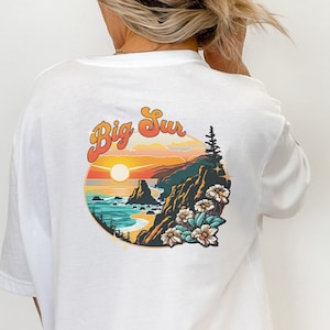 Big Sur Coastline Shirt - Retro Font and Illustrated Back