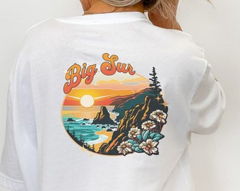 Big Sur Coastline Shirt - Retro Font and Illustrated Back
