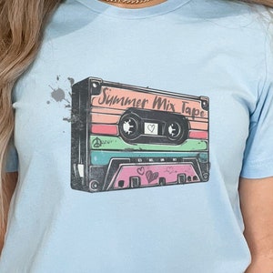 Summer Mix Tape 90s Cassette Tape Shirt, Cassette Tape Shirt | Retro Mix Tape Shirt | Tape Cassette Shirt | Retro Cassette Shirt | 80s Shirt