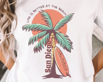 San Diego California Beach Life T-Shirt, San Diego Shirt, Beach Life shirt, Vacation shirt, Travel Shirt, Beach Shirt