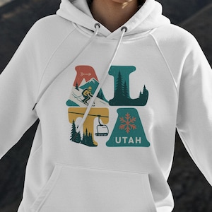 Sudadera con capucha de esquí de Alta Utah, sudadera de aventura, regalo para senderismo y actividades al aire libre, esquí, snowboard y deportes de invierno.