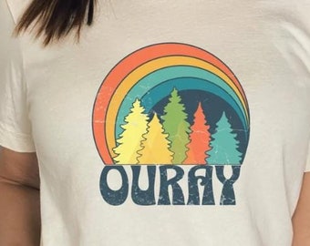 Retro Mountain Ouray Colorado Tee - Unisex T-Shirt for Alpine Adventure, Engineer Pass, Cinnamon Pass, Outdoor Enthusiast, Imogene Pass,
