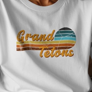 Grand Teton National Park Vintage T-Shirt - Wyoming T-Shirt, Camping T-Shirt, Urlaub T-Shirt, Wyoming Shirt, Vintage Shirt, Retro Shirt, Sonnenuntergang Retro