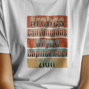 Utah Mighty Five Shirt, National Parks Hoodie, Arches Shirt, Bryce Canyon Shirt, Zion Shirt, Canyonlands Shirt, Capitol Reef Shirt