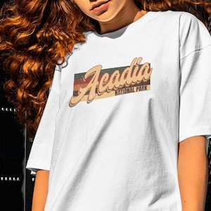Acadia National Park Retro Shirt - Travel Shirt, Camping, Mountains, Pine Tree Shirt, Outdoor Shirt, Camping Shirt, Nature Shirt,
