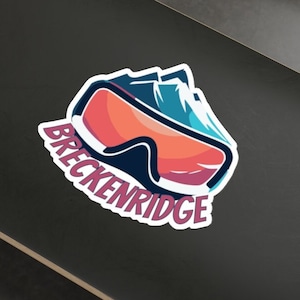 Breckenridge Colorado, Vintage Sticker, Outdoor Sticker, Retro Sunset, Mountain Sticker, Camping, Vacation Sticker, Ski Sticker, Snowboard