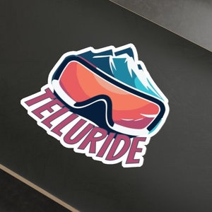 Telluride Colorado, Vintage Sticker, Outdoor Sticker, Retro Sunset, Mountain Sticker, Camping, Vacation Sticker, Ski Sticker, Snowboard