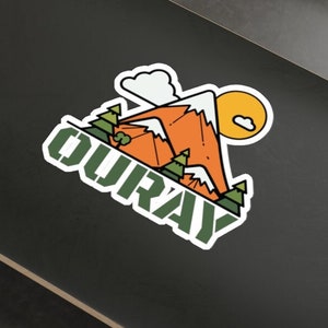 Ouray Colorado Berg Icon, Vintage Sticker, Outdoor Sticker, Retro Sonnenuntergang, Berg Sticker, Camping, Urlaub Sticker, Ski Sticker,