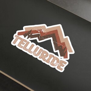 Telluride Colorado, Vintage Sticker, Outdoor Sticker, Retro Sunset, Mountain Sticker, Camping, Vacation Sticker, Ski Sticker, Snowboard