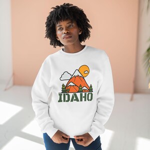 Sudadera de Idaho, Sudadera todoterreno, Sudadera retro de atardecer, Sudadera de atardecer, Sudadera de montaña, Sudadera de acampada, Sudadera de snowboard