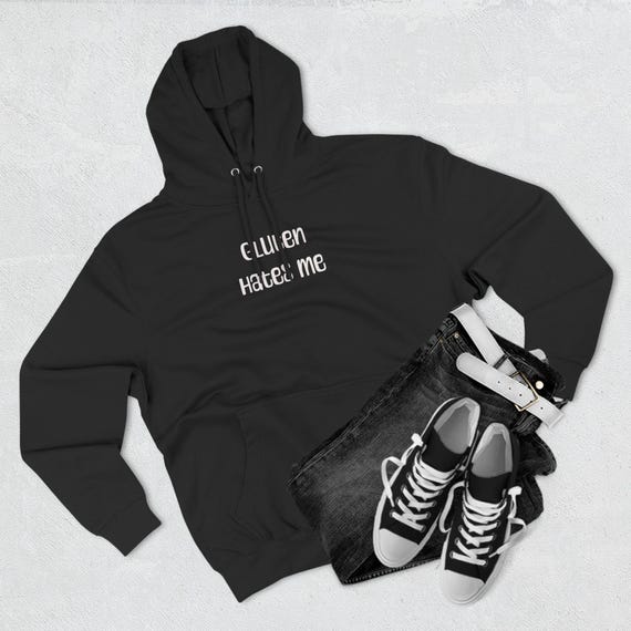 Gluten Hates Me Three-panel Fleece Hoodie, Celiac, Gluten Free
