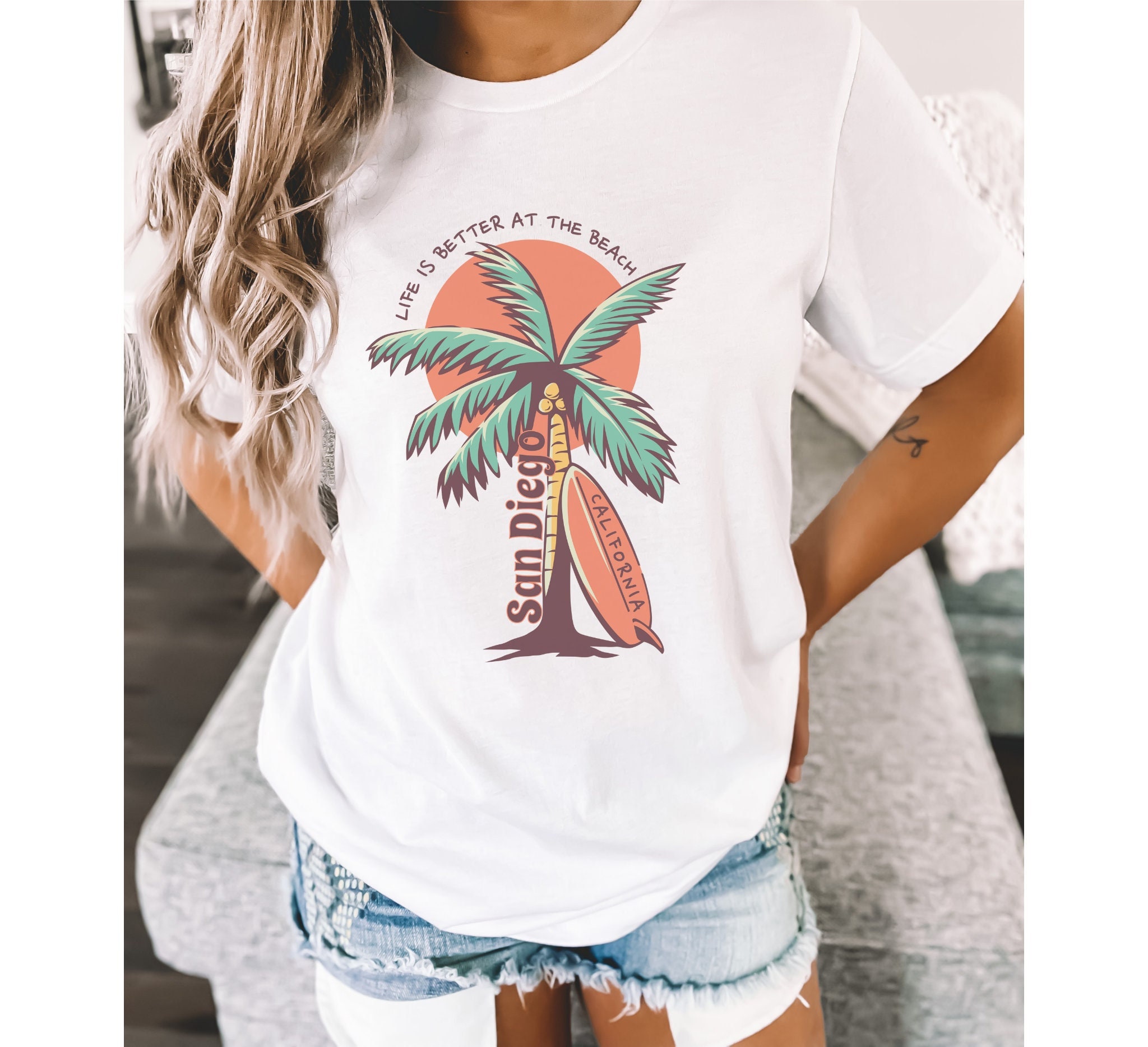 San Diego California Beach Life T-Shirt, San Diego Shirt, Beach Life shirt, Vacation shirt, Travel Shirt, Beach Shirt