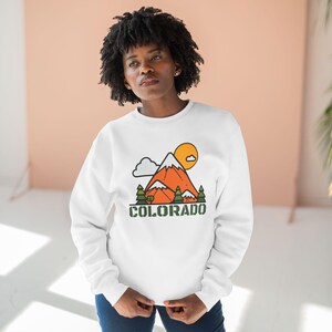Sudadera Colorado, Sudadera todoterreno, Sudadera retro de atardecer, Sudadera de atardecer, Sudadera de montaña, Sudadera de acampada, Sudadera de snowboard