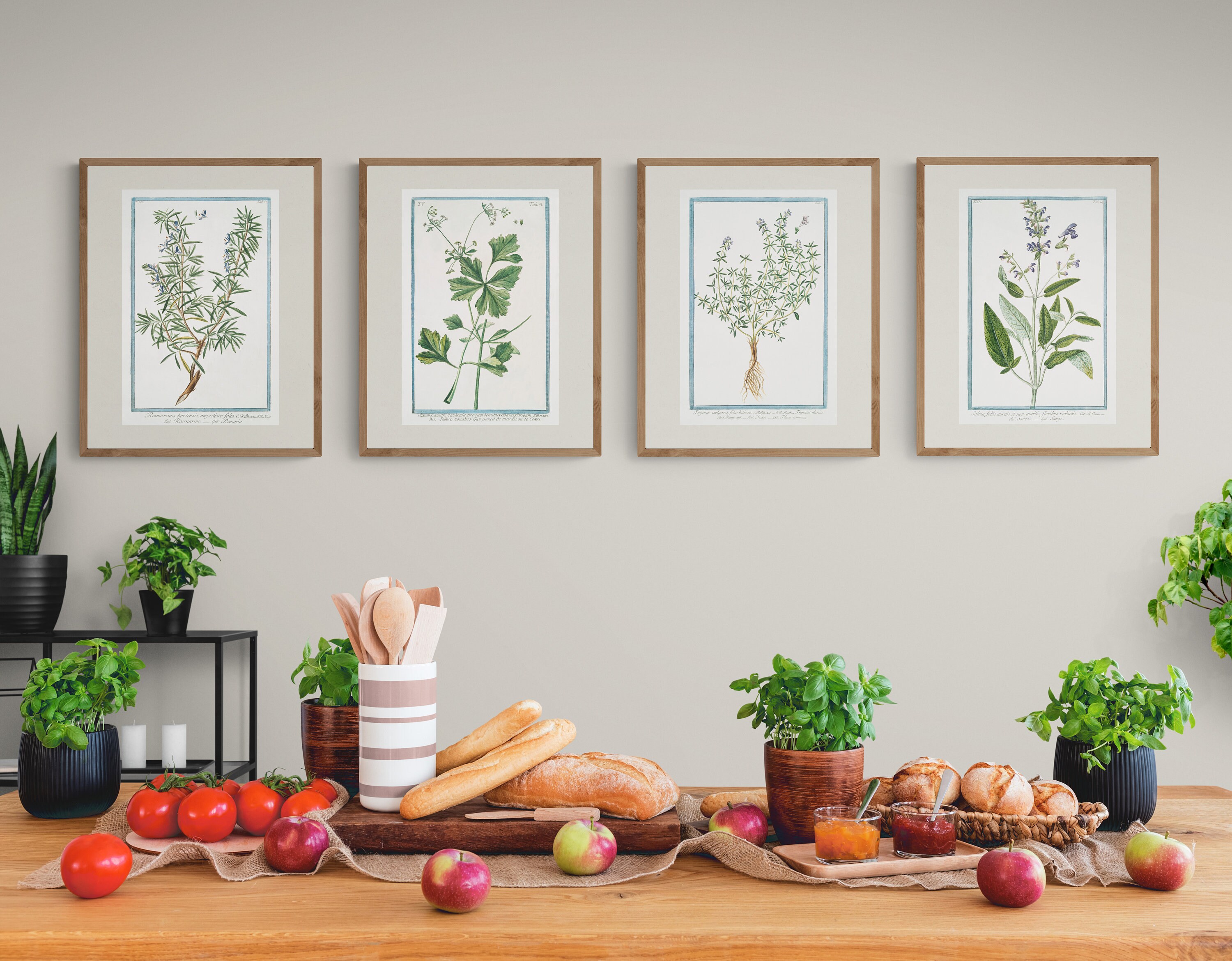 Vintage Botanical Print Cottagecore Farmhouse Boho Watercolor Wall Art