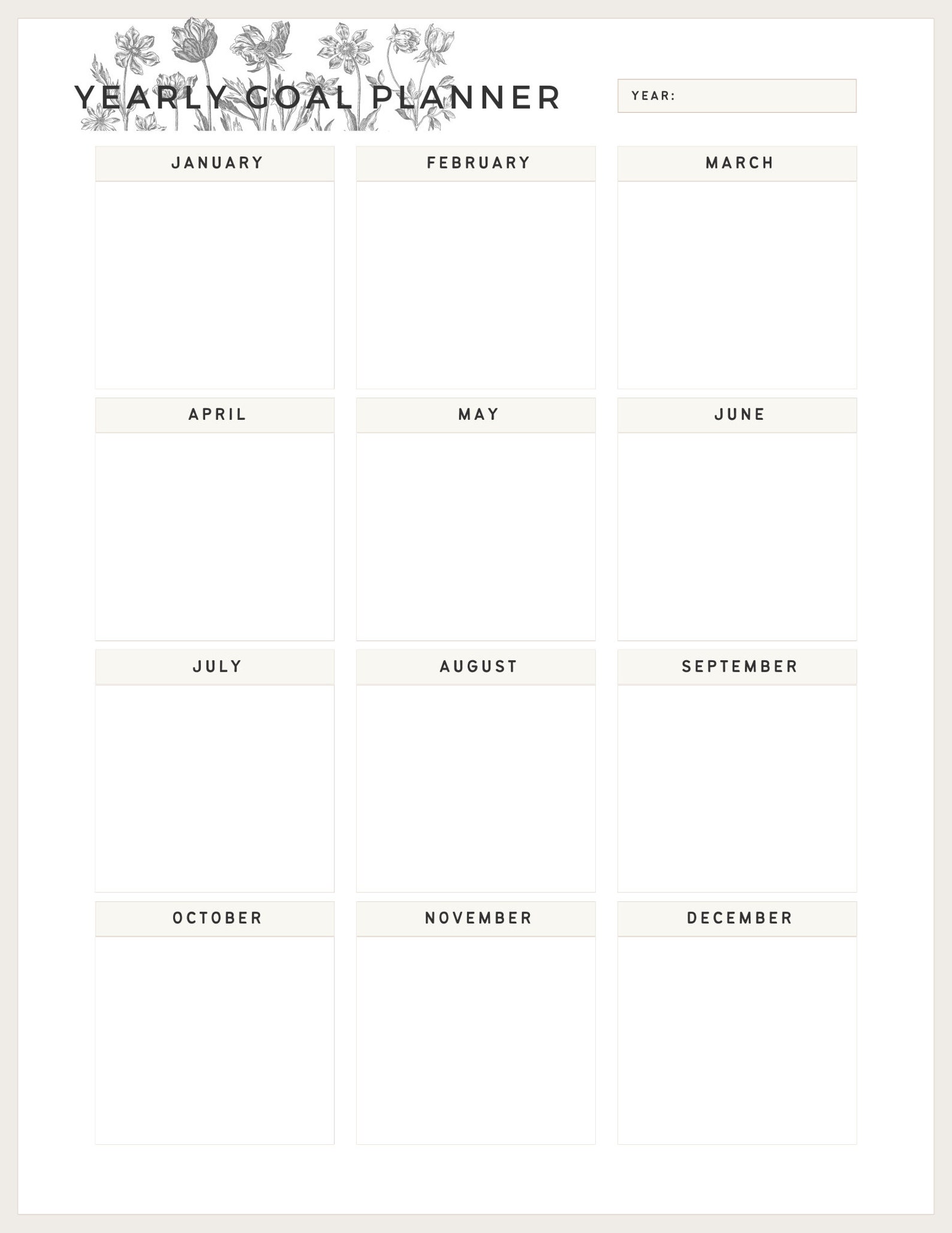 Printable Yearly Goal Planner - Etsy
