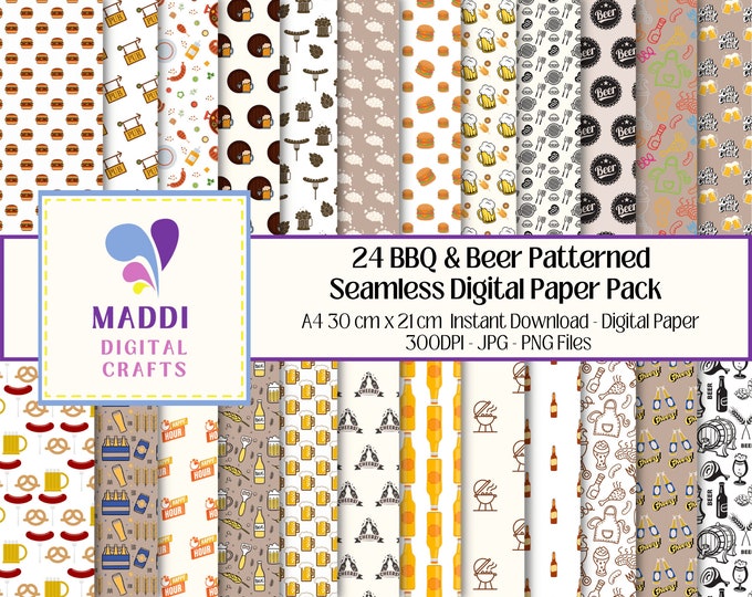 Beer Digital Paper Hop Fest Paper Pack Beer Digital Papers BEER Signs ...