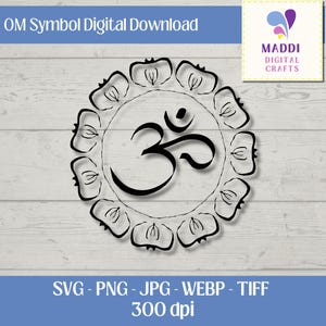 Illustrazione vettoriale di Buddha Simbolo Om buddista digitale Clip art Meditazione Grafica Immagine scaricabile Disegni Jpeg. Png. Pdf. Svg. Tiff