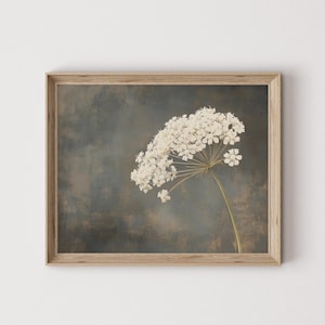 Druckbare Queen Anne&#39;s Lace Kunst - Vintage-Stil Blumenwandkunst, rustikale Cottagecore-Dekor, Zarte Blumenmalerei, digitaler Download 4