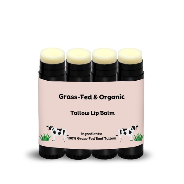 Grass Fed Beef Tallow Lip Balm 4 Pack