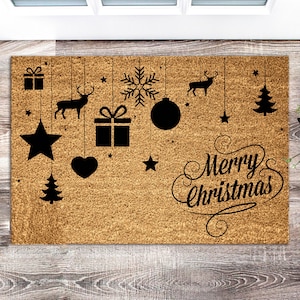 Merry Christmas Doormat - Christmas Gift - Housewarming Gift - Welcome Door Mat - Home Gift -Personalized Gift -Personalized Custom Doormat