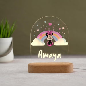 Personalized night light mickey mouse - Lamp for kids with Name Baby Personalized Decor Custom minnie Gifts Room Decor Gift for Children