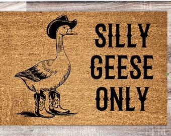 Silly Geese Only Coconut Doormat, Funny Welcome Mat