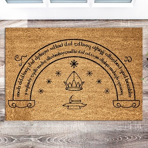 Speak Friend And Enter V3 , Housewarming Gift , Welcome Door Mat , Personalized Custom Doormat ,New Home Gift Wedding Gift