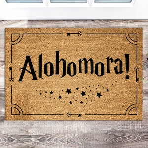 Alohomora door mat, Alohomora, Colloportus, geek, housewarming gift, wizard, closing gift, welcome mat, new home gift, funny doormat