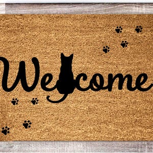 Doormat Welcome mat Cats Cute Doormat Gift for Her Housewarming Gift Front Door Mat Custom Doormat Crazy Cat Doormat Cat