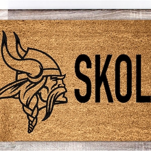 Skol Vikings dörrmatta: Rolig fotbollsvälkomstmatta