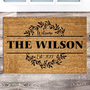Personalized Family Name Doormat - Closing Gift Last Name Custom Door Mat Welcome Mat Housewarming Gift New Home Gift Doormat gift