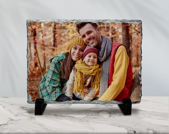 Personalized Photo Slate Plaque, Custom Anniversary Gift