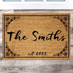 Custom doormat - Personalized Last Name Doormat, Custom Door Mat, Wedding Gift, Housewarming Gift, Top Seller, Front Door Mat