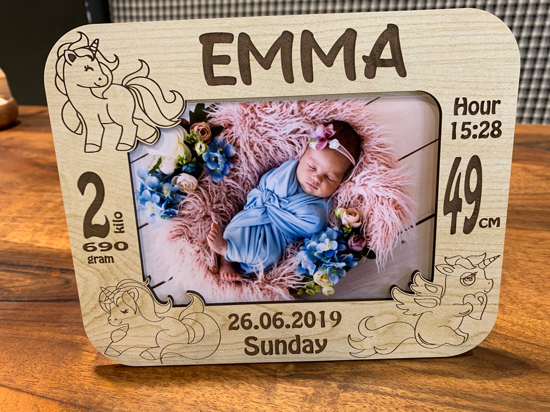 Baby Frames Personalized Photo Frame. Child Metrica. Baby Announcement ...