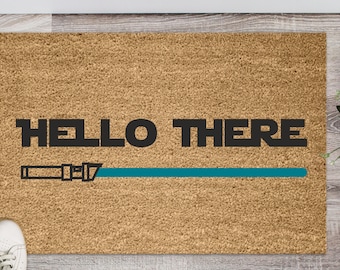 Star Wars Doormat: Hello There Lightsaber, UV Ink Printed