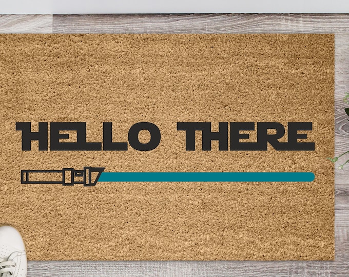 Star Wars Doormat: Hello There Lightsaber, UV Ink Printed