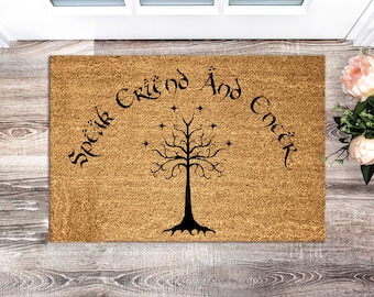 Speak Friend and Enter Doormat, Personalized Housewarming Gift