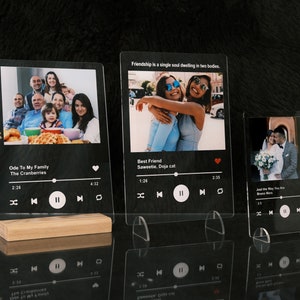 Personalised Song Plaque With Stand, Any Photo / Song, Any Playlist, Photo and Music Gift, Music Print- Personalised Gift / gift for her