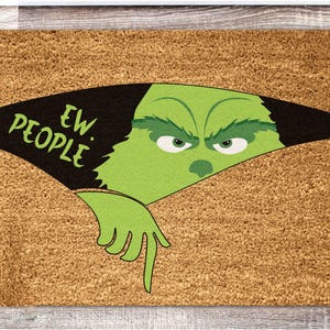 Ew People Grinch Squad Fußmatte, Merry Grinchmas Weihnachten Fußmatte, Lustige Willkommensmatte, Grinch Dekoration, Weihnachtsmatte, Urlaub