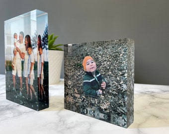 Personalized Photo Acrylic Block Plaque, Custom Family Print