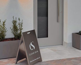 Premium A-Frame Sign, Weatherproof Sidewalk Sign, Double-Sided Pavement Board, Perfect for Nail Salons, Beauty Centers & Spas, Wellness Sign