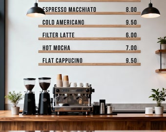 Custom Letter Sets – Handmade Display for Coffee Shops, Bars & Restaurants – Handcrafted Wooden Wall Menu – Rustic Wall Mounted Wooden Menu
