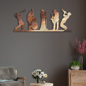 Metal Musicians Wall Art, Jazz Band Wall Art , Music Metal Wall Decor , Home Decor, Music Metal Jazz Group Sign, Housewarming, Wall Art